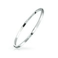 thumbnail image 2 of Personalized Plain Simple Strong 2MM Flat Edge Layering Stacking Shinny .925 Sterling Silver Bangle Bracelet for Women Teen Customizable, 2 of 5