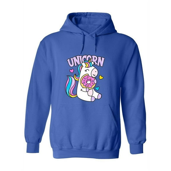 Unicorn Hugging A Donut Hoodie Women -Image by Shutterstock, Female Small