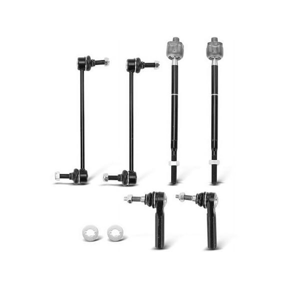 Front Sway Bar Link and Tie Rod End Kit 6 - Compatible with 2011 - 2014 Ford Mustang 2012 2013