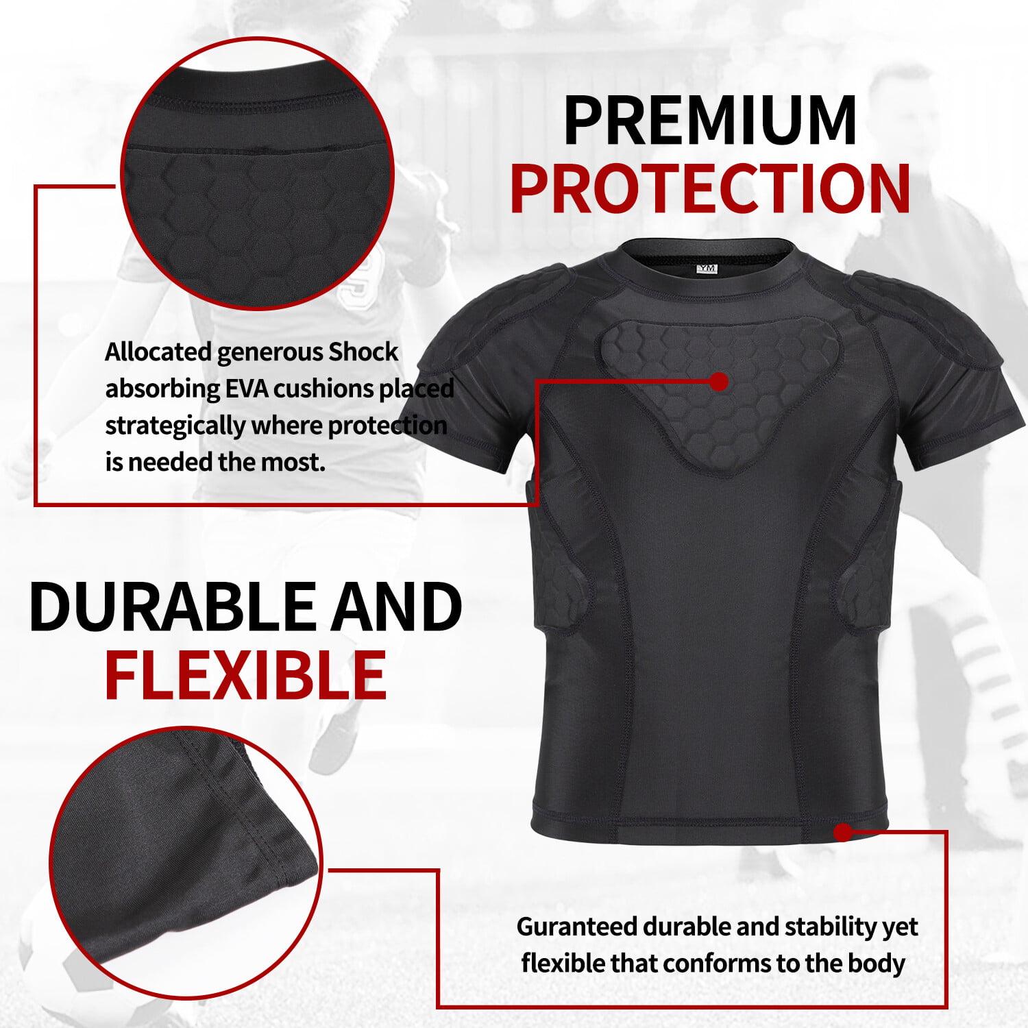 CHILD Youth PADDED SHIRT Chest Collarbone Protective Gear Ice