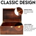 thumbnail image 3 of Wooden Gift Boxes - Large Memory Box For Keepsakes, Decorative Boxes With Lids, Wood Boxes With Hinged Lid, Storage Box With Lid, Chocolate Brown, 3 of 6