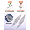 thumbnail image 5 of Silvora Rhinestone Mesh Tassel Earrings for Women Iridescent Crystal Chandelier Long Fringe Dangle Drop Earrings for Daughter Girlfriend Wife Prom Wedding Evening Party, 5 of 7