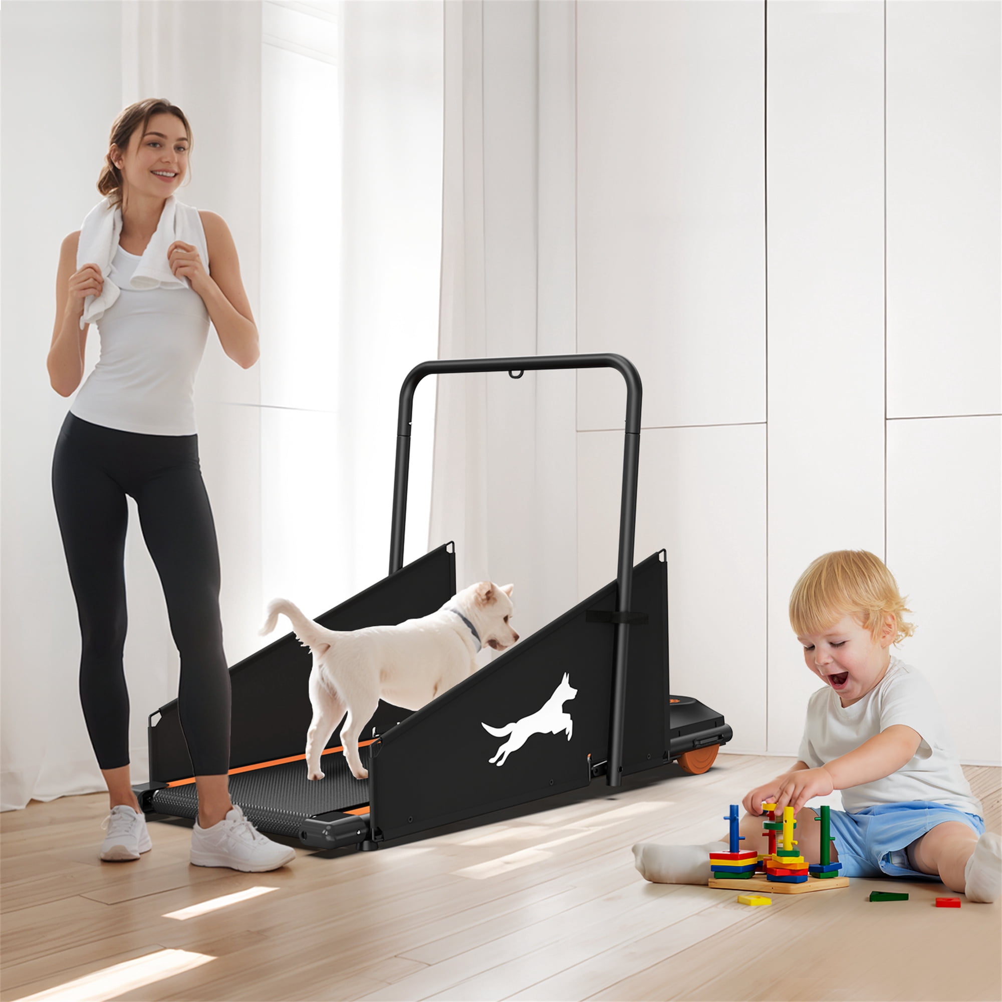 Aukfa Dog Treadmill for Small and Medium Dogs, Indoor Pet Running Machine with Remote Control, Black
