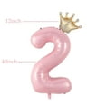 thumbnail image 7 of 2pcs 32/40inch Pastel Baby Blue Pink Foil Number Balloon with Crown 1 2 3 4 Boy Girl Birthday Party Baby Shower Wedding Decorati (white,32inch,NUMBER 2), 7 of 7
