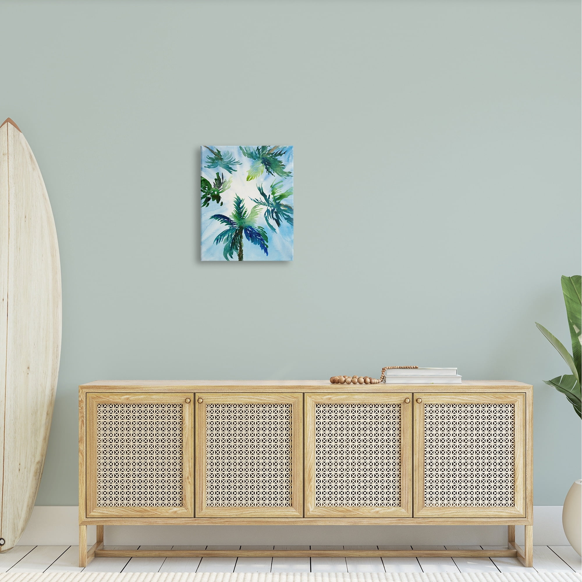 Stupell Industries Tropical Pine Tree Leaves Overhead Sunny Blue Sky Canvas Wall Art, 24 x 30, Design by Lanie Loreth