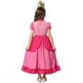 thumbnail image 2 of Girls Princess Peach Costume Dress Halloween Cosplay Dress Up with Accessories, Size for 2-9 year, 2 of 5