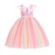 thumbnail image 3 of Vestido de unicornio, vestido de cumpleaños para niñas, vestido de Halloween para niñas, vestido de princesa para niños, vestido de malla colorido sin mangas, 3 of 6