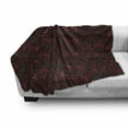 thumbnail image 3 of Victorian Soft Flannel Fleece Throw Blanket, Vintage Floral Forms Ivy Swirls Flowers Design Image Print, Cozy Plush for Indoor and Outdoor Use, 60" x 80", Charcoal Grey Ruby, by Ambesonne, 3 of 6