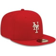 thumbnail image 3 of Men's New Era Red New York Mets White Logo 59FIFTY Fitted Hat, 3 of 6