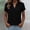 Black, variant on Button Shirts for Women Summer Cotton Linen Casual Tops Short Sleeve Blouses Solid Color V Neck T Shirts Plus Size Tops