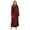 Wine Red, variant on Women's Plush Fleece Robe with Elastic Waist Design Long Warm Solid Bathrobe Dressing Nightgown