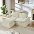 thumbnail image 6 of Miniyam 80" * 39" * 35.43" Modern Corduroy Cloud Sofa, 2 Seats Modular Couch with Deep Seat Can be Freely Combined, White, 6 of 15