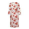 thumbnail image 4 of Yuyamidu Red Bow Robes for Women Bathrobe Lightweight Long Sleeves Kimono Girls Spa Robe Size XL Soft House Coat V-Neck Sleepwear Mid-Calf Length Nightgown, Valentine's Day, 4 of 7