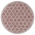 thumbnail image 3 of JONATHAN Y SANTA MONICA 9' Round Area Rug, Trebol Moroccan Trellis Textured Weave - Red/Beige, SMB109C-9R, 3 of 4