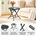 thumbnail image 4 of Ktaxon 18in Outdoor Metal Folding Side Table, Round End Table, Small Coffee Side Table for Porch Yard, Balcony, Garden, Black, 4 of 8