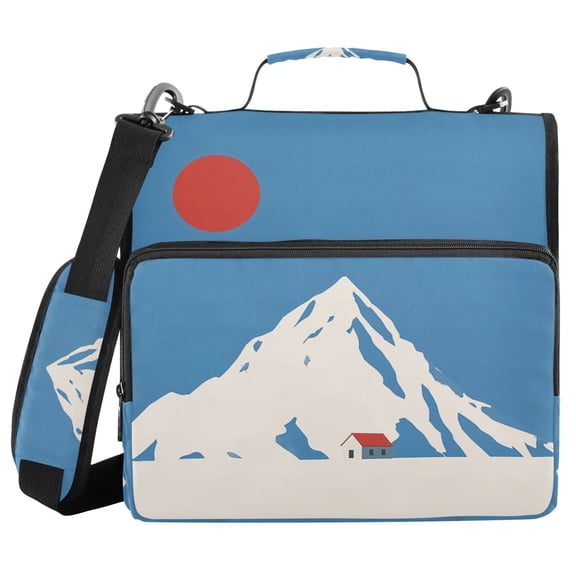 FORMRS Zipper Binder with Shoulder Strap 2-inch Ring 500 Sheet Capacity File Bag, Snow Mountain