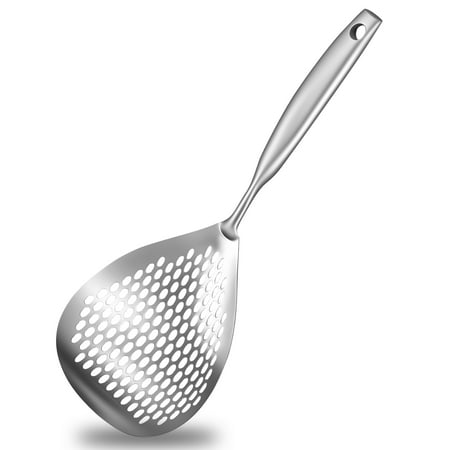 

Grusce Slotted Spoon 304 Stainless Steel Skimmer Spoon with Long Handle Efficient Skimmer Ladle Multifunctional Strainer Spoon for Kitchen Frying Cooking Draining