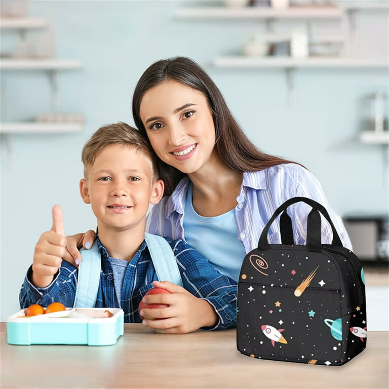 Galaxy Space Planet Pattern Anime Lunch Box Dinner Container Waterproof Camping Lunch Tote Bag for Kids Adult (#02), Adult Unisex, Size: 1 Pack, Other