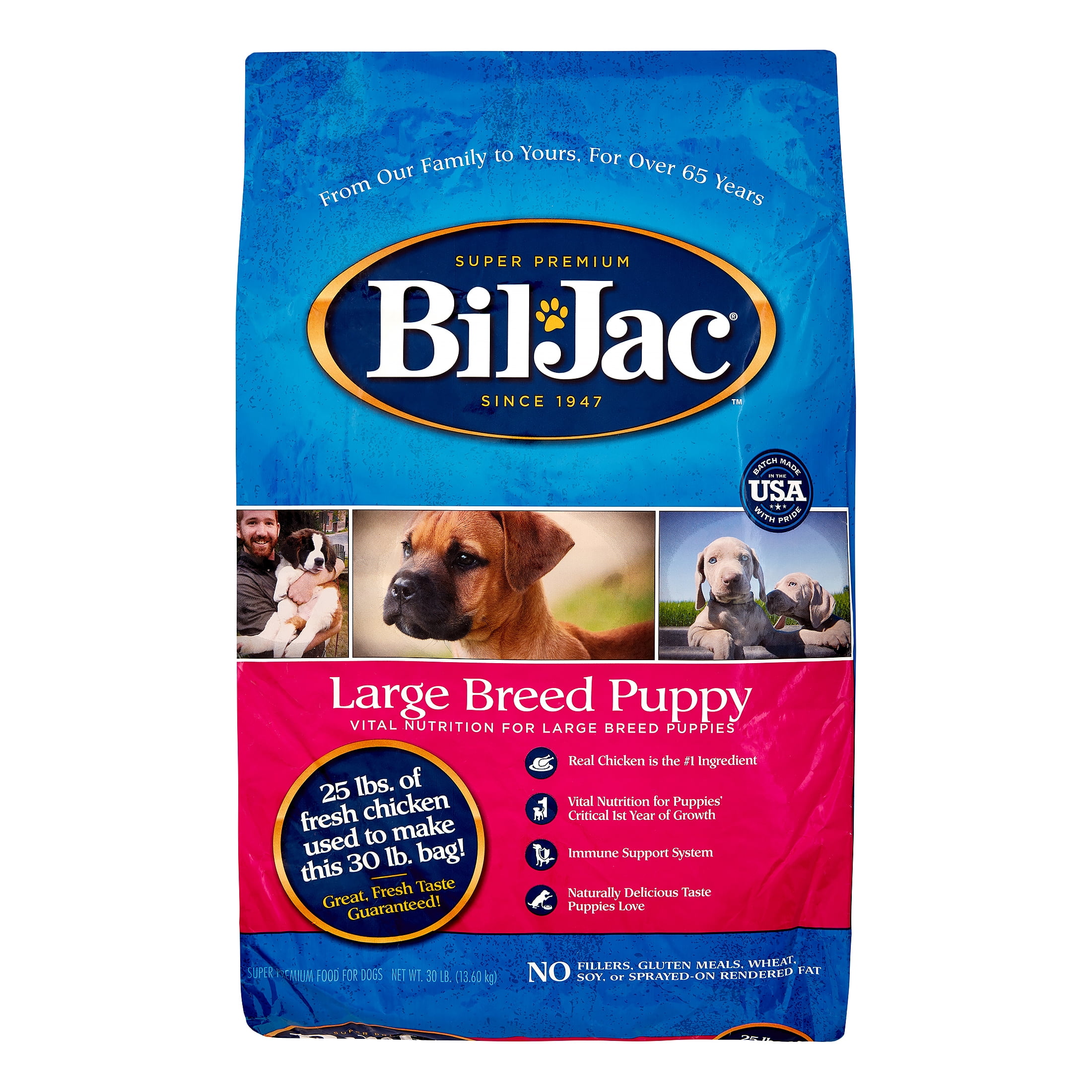 Bil-Jac Large Breed Puppy Chicken Dry Dog Food, 30 Lb ...
