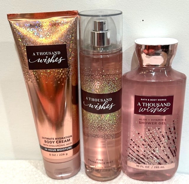 Bath & Body Works A Thousand Wishes Trio Set (Body Cream, Body Mist, and Shower Gel)