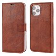 thumbnail image 1 of Funda de cuero con tapa trasera magnética desmontable con textura Crazy Horse para iPhone 11 Pro Max, con soporte, ranuras para tarjetas, marco de fotos y billetera., 1 of 5
