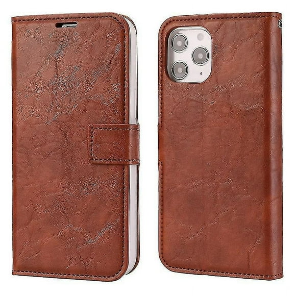 Funda de cuero con tapa trasera magnética desmontable con textura Crazy Horse para iPhone 11 Pro Max, con soporte, ranuras para tarjetas, marco de fotos y billetera.