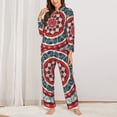 thumbnail image 2 of Disketp Round Design Pajamas Set Long Sleeve Sleepwear Womens Button Down Nightwear Pj Sets-{designName}-XX-Large, 2 of 7