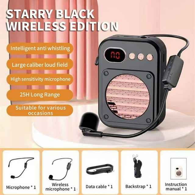 Haut-parleur Bluetooth Sans Fil Noir P25 avec Design Portable pour Utilisation en Guide et en Étal