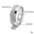 thumbnail image 2 of PAURO Mens 10mm Stainless Steel Ring Sand Blast Glitter Finish Ring Matte Finish Beveled Polished Edge Statement Band Silver Size 12, 2 of 5