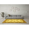 thumbnail image 3 of Ahgly Company Indoor Round Abstract Yellow Modern Area Rugs, 3' Round, 3 of 4