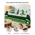 thumbnail image 4 of Green St. Patrick's Day Couch Cover for 2 Cushion Couch, Gnomes Watercolor Leaves Wooden Washable Love Seat Sofa Covers Slipcover, Throw Sofa Covers for Pets, Furniture Protector 71"x102", 4 of 9
