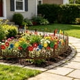 thumbnail image 4 of Vintage Rust Effect Colorful Garden Floral Decorative Wrought Iron Ornament With Ground Spike For Outdoor Display, 4 of 6