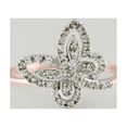 thumbnail image 2 of Halo Jewelers 10k Rose Gold 1/5 Carat (Ctw) Round Cut White Natural Diamond Flying Butterfly Engagement Ring for Women Wedding Birthday (Diamond Color: H-I, Clarity: I1-I2, 0.20Cttw)Ring Size-4, 2 of 5