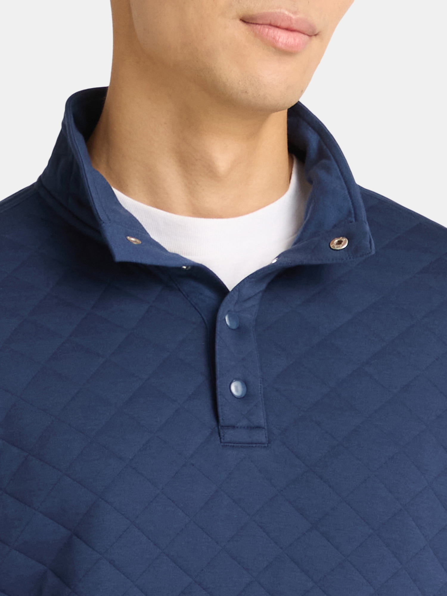 George Men's and Big Men's Quilted Snap Pullover Jacket, Sizes S-3XL