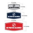 thumbnail image 5 of Signs ByLITA Fancy No Parties Allowed Durable ABS Plastic Laser Engraved Easy Installation Elegant Design Sign (Brushed Silver) - Small, 5 of 6