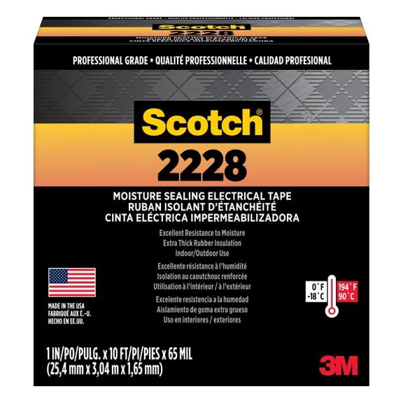 Scotch® 2228 Rubber Mastic Electrical Tape, 1 in x 10 ft x 0.065 in