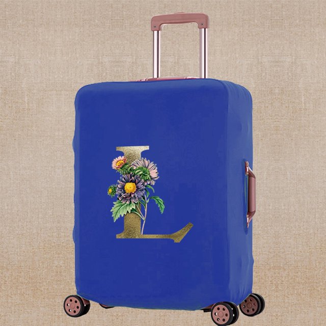 Luggage Cover Scratch Resistant Trolley Protective Case Apply To 18-32 Inch Golden Flower Print Suitcase Travel Accessory Covers 8Golden flower L M (22-25inch)