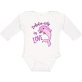 thumbnail image 3 of Inktastic Dolphin-itely in Love- cute pink dolphin Boys or Girls Long Sleeve Baby Bodysuit, 3 of 5