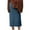 Navy, variant on Fgnfyis Women's Winter Wool Skirt Mid Length Woolen Skirt Thick Skirt Retro High Waist Bodycon Midi A-line Skirt Black L