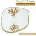 thumbnail image 2 of PERFNIQUE Irregular Wall Mirror Asymmetrical Mirror, 28''x20'' Golden Wood Framed Mirror for Bathroom Bedroom Living Room Entryway, 2 of 9