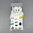 thumbnail image 2 of Ambesonne Fish Bedding Set 4 Pcs, Marine Life Creatures, Queen, Multicolor, 2 of 3