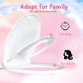 thumbnail image 4 of Aünsffer Toddler Toilet Seat with Potty Training Seat Round 16.5inch, 2 in 1 Toilet Seat for Family Built-in Baby Seat Removable, Soft Close + Easy Clean, PP Safe Material, White, 4 of 6