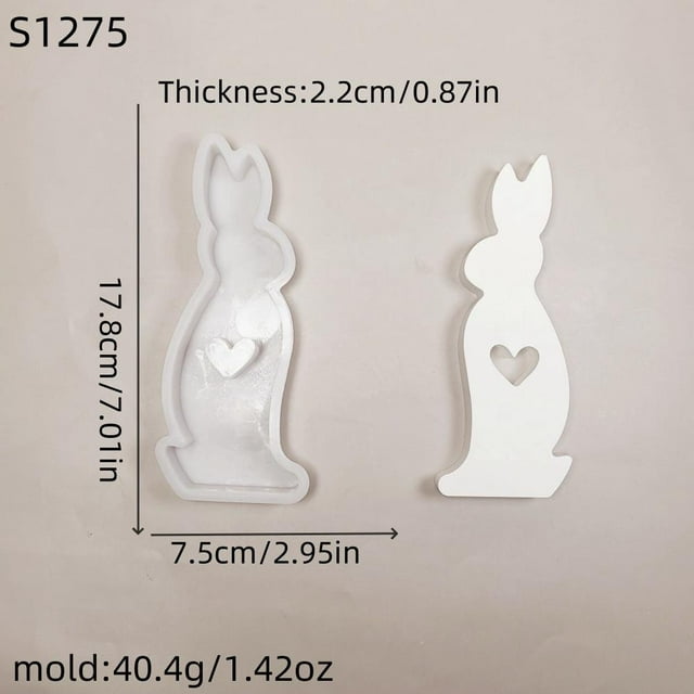 Easter Rabbits Heart Candle Silicone Molds DIY Rabbits Love Aromatherapy Plaster Cement Resin Soap Making Mold Crafts Home Decor