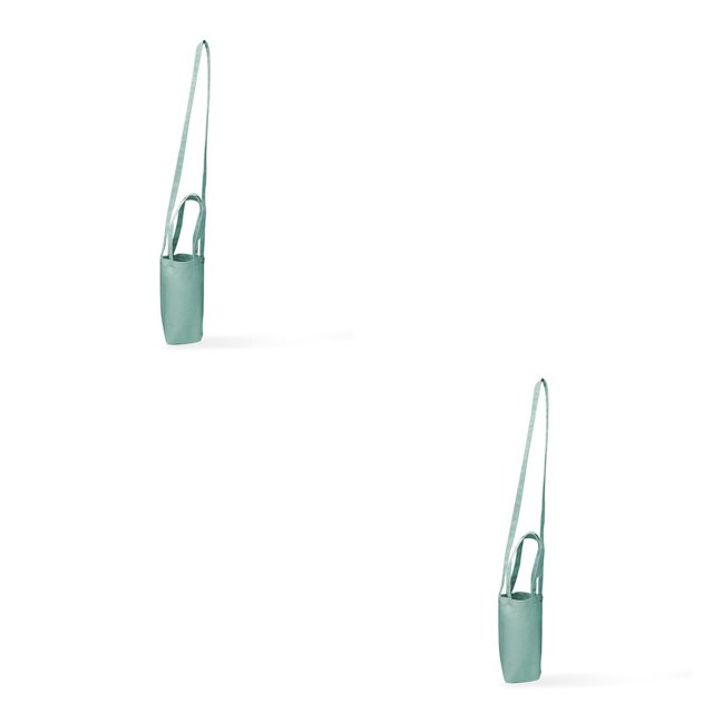 Monstrate Bolsa para botella de agua, portavasos portátil plegable, bolsa de transporte, bolsa de compras, Camping, vacaciones, suministros Verde claro 2Conjunto