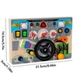 thumbnail image 2 of Wooden Busy Steering Wheel With Led Lights And Switches Early Learning Toy For Kids Fine Motor Skills Development 0.94 Lbs, 2 of 8
