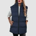 thumbnail image 2 of Lixiuxyad Womens Zip Up Puffer Vest Stand Collar Sleeveless Padded Jacket Coat Blue, 2 of 6