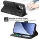 thumbnail image 4 of Funda Tipo Billetera para Xiaomi 15 Carcasa Abatible con Porta Tarjetas, Bolsillo para Efectivo, Soporte Ajustable, Cierre Magnético y Correa de Muñeca Negro, 4 of 6