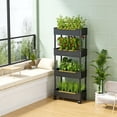 5.9in Narrow 4 Tier Rolling Plants Stand, Space Saving Storage Cart ...