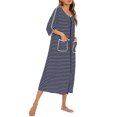 thumbnail image 3 of Ropa De Dormir A Rayas Con Cremallera,Camisón A Rayas Para Mujer Ropa De Dormir De Manga Elegante Camisón A Rayas Respuesta Rápida, 3 of 6