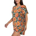thumbnail image 2 of Xecao Autumn Pumpkins Gingham print Swimsuit for women, Summer-ready, sporty style.Quick-dry fabric. Many sizes & colors., 2 of 9